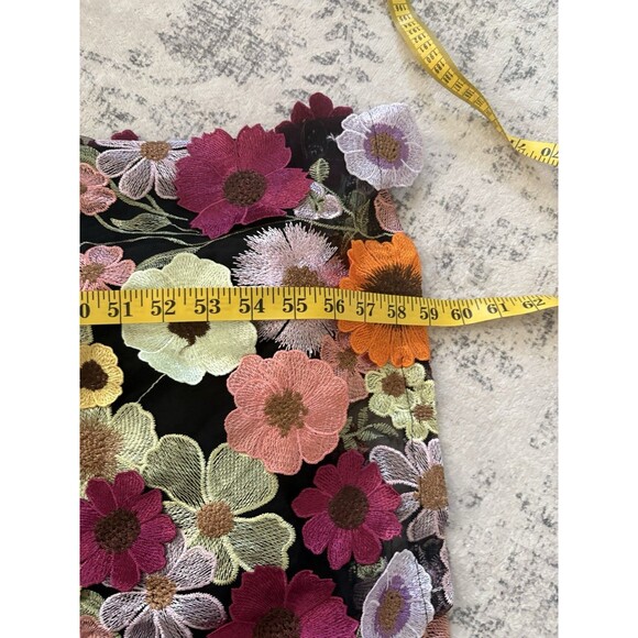 Lulus Thriving Poise Black 3D Floral Embroidered Tie-Strap Maxi Dress Size XL - Picture 6 of 8